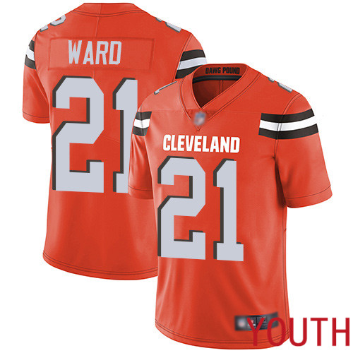 Cleveland Browns Denzel Ward Youth Orange Limited Jersey 21 NFL Football Alternate Vapor Untouchable
